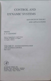 Image of Control And Dynamic Systems